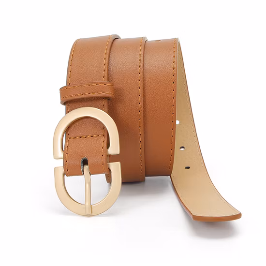 Multiple Colors Fashion Pattern Buckle Woman Belt Thin Leather Luxury Ladies Belts for Dress Women