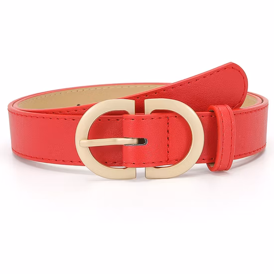 Multiple Colors Fashion Pattern Buckle Woman Belt Thin Leather Luxury Ladies Belts for Dress Women