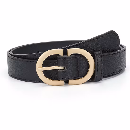 Multiple Colors Fashion Pattern Buckle Woman Belt Thin Leather Luxury Ladies Belts for Dress Women
