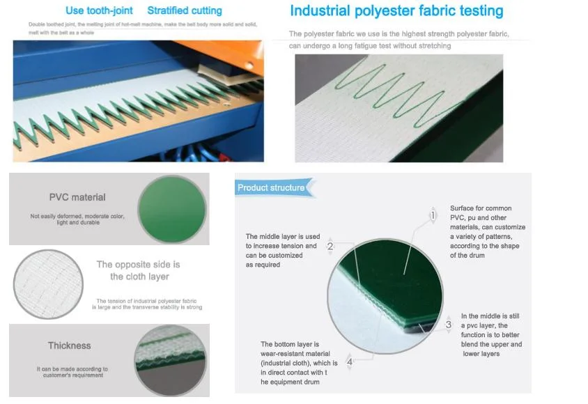 Diamond Pattern Surface PVC Conveyor Belt