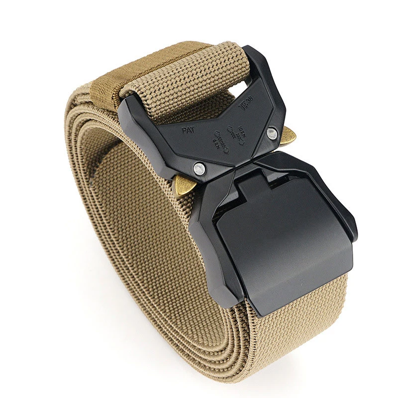 Tactical Belt Military Style Quick Release Metal Buckle Belt 3.8 Cm Heavy-Duty Nylon Riggers Belts for Men