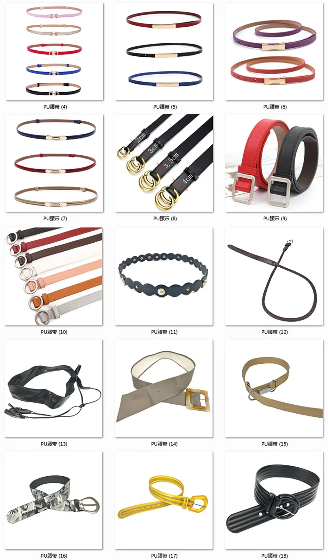 Hot Sell PU Leather Belt Customized Logo Women Leather Belts for Casual Dress