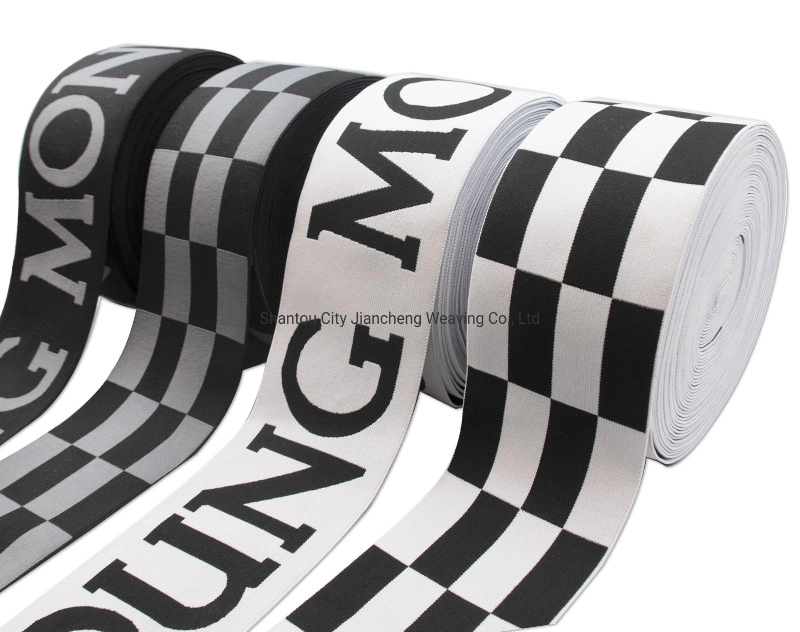 Wholesale Custom Print Designer Jacquard Elastic Webbing Band Tape Underwear Elastic Waistband