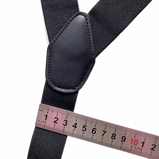 卸売メンズ X バック パンツ 3.5 センチメートルレザーボタン弾性サスペンダー