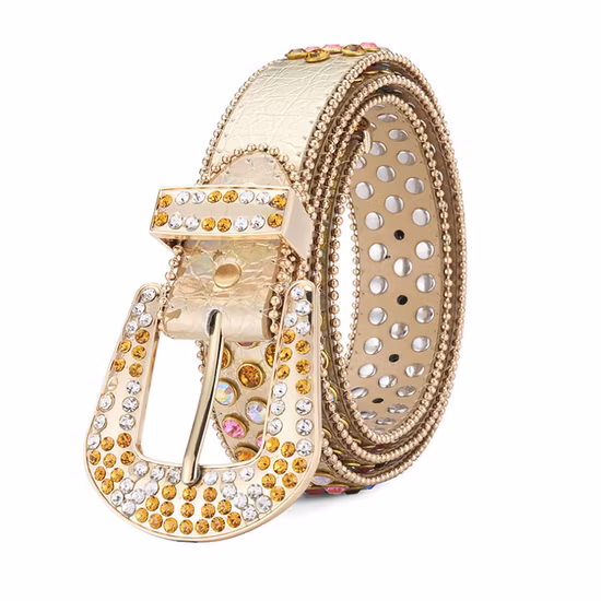 ファッションラインストーンカウボーイベルト男性用ウエスタンケバケバスタッズデザイナーレザーダイヤモンドベルトジーンズドレス用